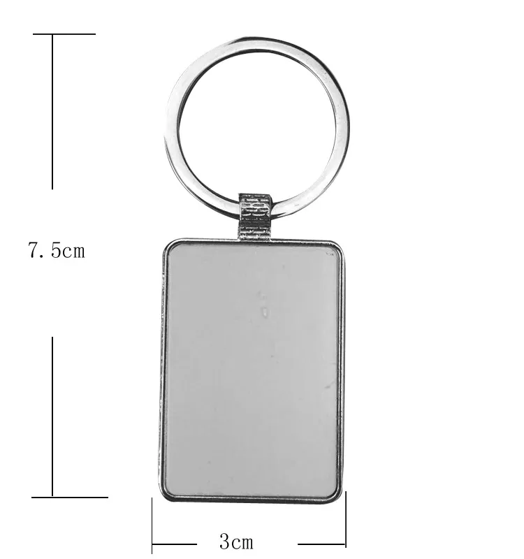 Bag Parts Sublimation DIY White Blank Metal Rectangle Oval Keychain