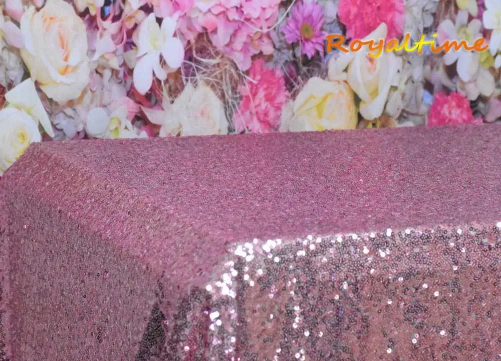 Pink Gold Sequin Tablecloth 003