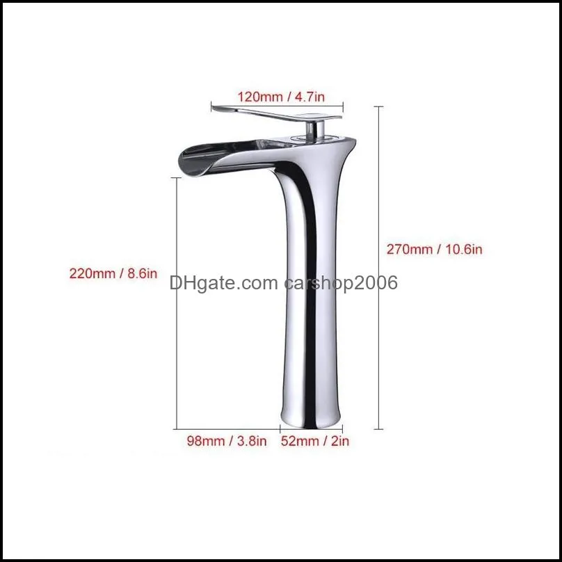 Bathroom Sink Faucets Faucet Waterfall Semi-Open Nozzle Basin High Basin1