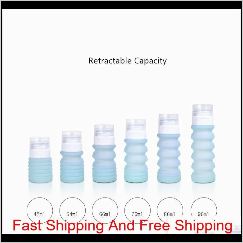 3oz retractable travel dispenser silicone bottle fda leak proof silicone cosmetic travel size toiletry containers for shampoo lotion