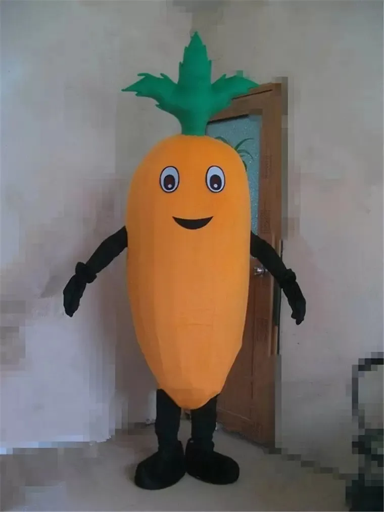 Happy Performance Carrot Mascot Costume Halloween Natal Fanche Fanche Party Cartoon Personagem Terno Carnaval Unissex Adultos Roupa