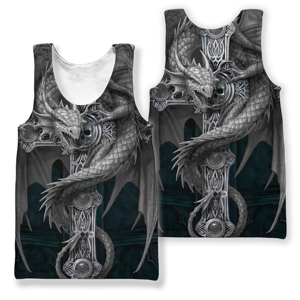 3d Printing Vest Tank Tops Men Sleeveless Bodybuilding Men's Gym O-neck Slim Funny S-7XL