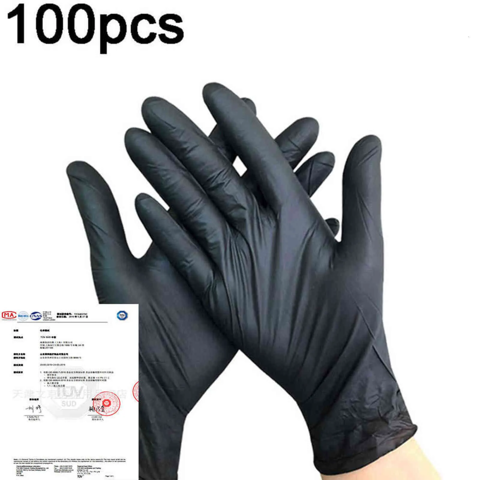 100pcs Black Disposable Nitrile Rubber Gloves Dishwashing/kitchen/work/garden Food Cleaning Housework Protective Care