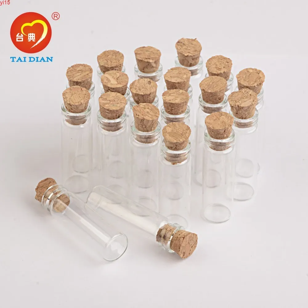 2ml Mini Glass Bottles Pendants With Cork or Rubber Stopper Small Bottle Decoration Crafts Vials Jars Gift DIY 100pcsgood qty