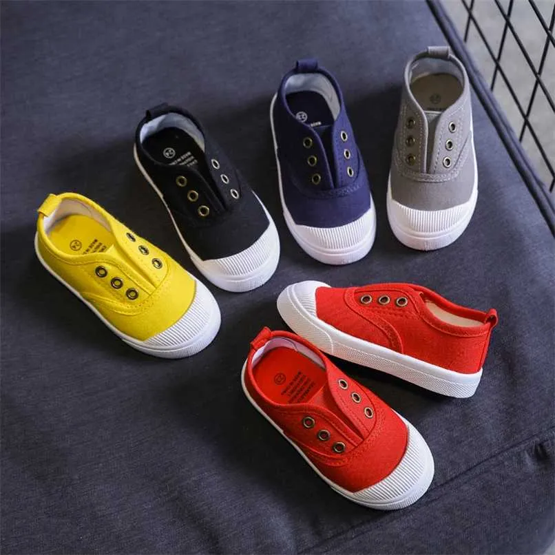 Candy Color Kids Shoes For Girl Children Canvas Shoes White Sneakers Comfortable Boys Flat School Shoes 211022