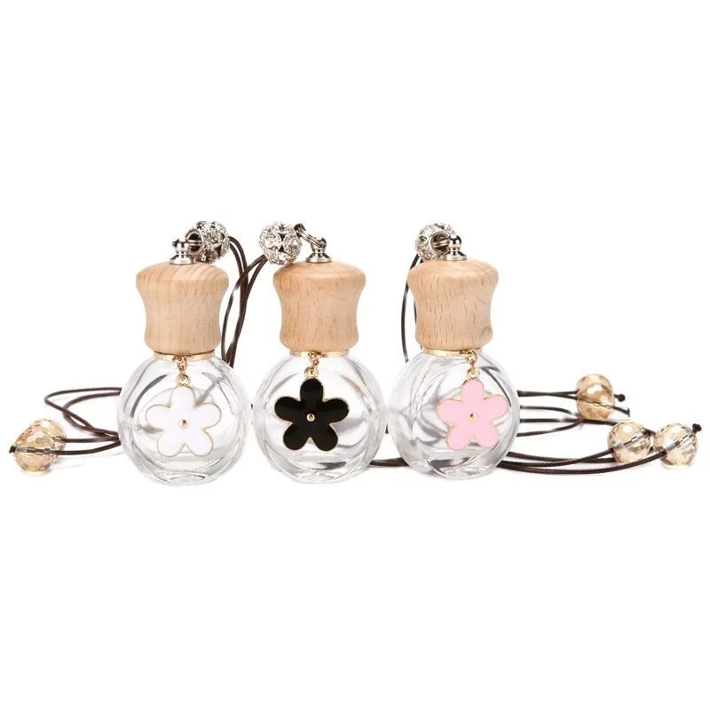 8Ml*15Pcs Refillbale Perfume Bottles Empty Automobile Hanging Decoration Cases Glass Portable Aroma Releaser