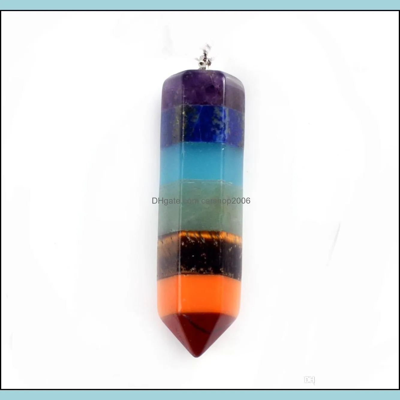 7-color gem chakra yoga pendant ladies three-piece (earring necklace keychain)