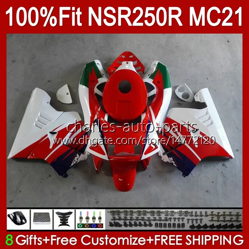 Iniezione OEM per HONDA NSR250 NSR 250 R MC21 PGM3 NSR250R 90 91 92 93 103HC.0 NSR 250R NSR250RR 1990 1991 1992 1993 Carenature Rosso di fabbrica