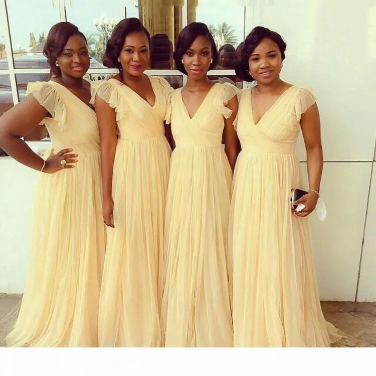 summertime bridesmaid dresses Dresses Yellow Chiffon Bridesmaid Dresses With Cap Sleeves From Custom Size Henna Dress Style:77-1003 Jenny Yoo bridesmaid dresses