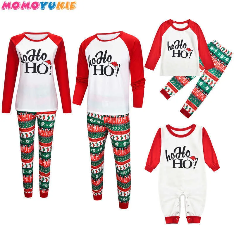 Winter Familie Weihnachten Pyjamas Set für Erwachsene Baby Kinder Homewear Papa Mutter Jungen Mädchen Cartoon Print Plaid Kleidung Outfits 210713