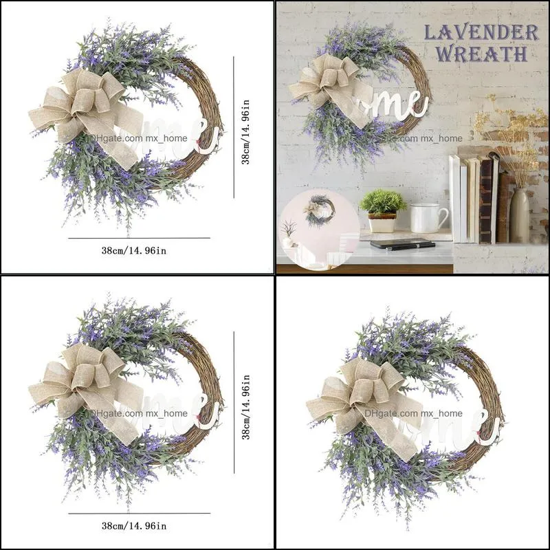 Decorative Flowers & Wreaths Wedding Decoration 30cm Rattan Wreath Metal Hoop Decal Floral Home Decor For Hanging Artificial Flower