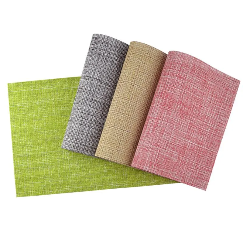 Tapis de salle à manger tissés en Polyester, couleur unie, motif aléatoire, napperon de Table rectangulaire en plastique pour aliments occidentaux, 45x30cm