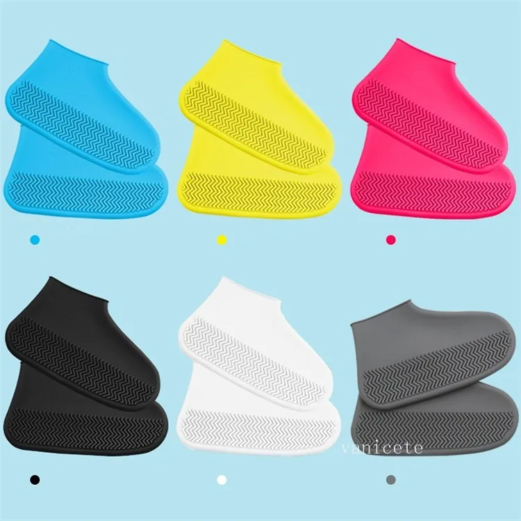 Botas Cubiertas Cubierta impermeable para zapatos Material de silicona Zapatos unisex Protectores Lluvia Interior Exterior Rainys Days Reutilizable Cubiertas para zapatos de lluviaZC927