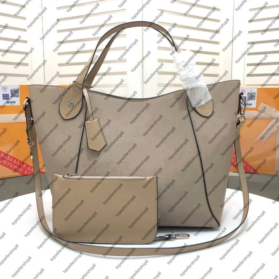 M54351 HINA PM bag tote women canvas genuine calf leather silver hardware handbag purse strap shoulder bag cross-body201x
