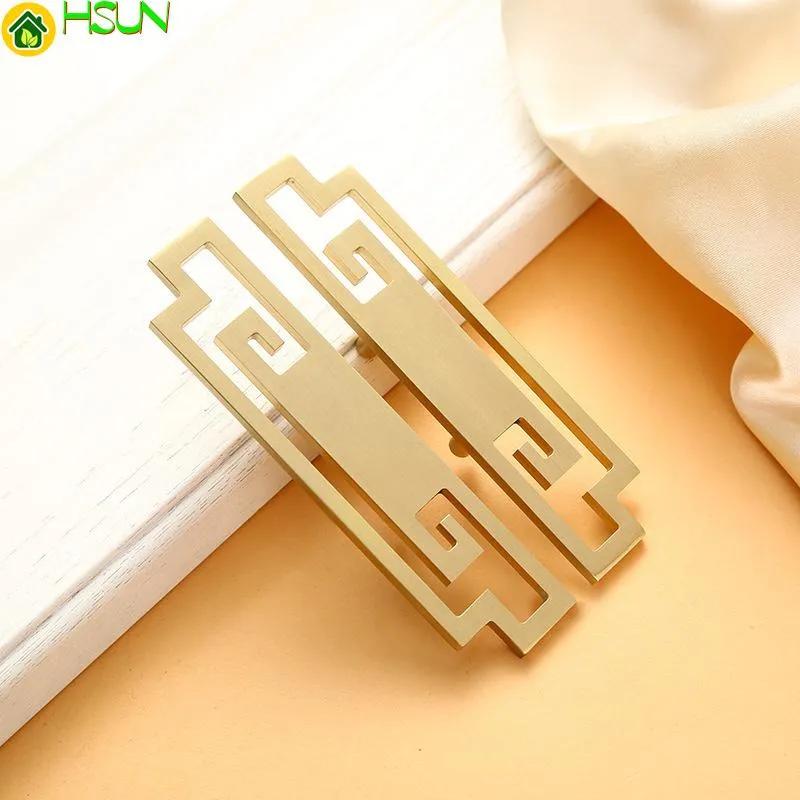 Handles & Pulls Chinese Cabinet Gold Pure Copper Handle Household Door Drawer Indoor Wardrobe