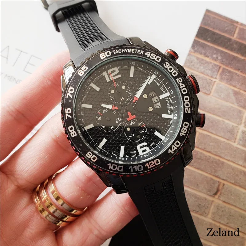 2021 relógios masculinos de luxo de alta qualidade Seis agulhas tamanho da série 46 mm All Dial Work Quartz watch 1853 TISS Marca Relógios de pulso 249M