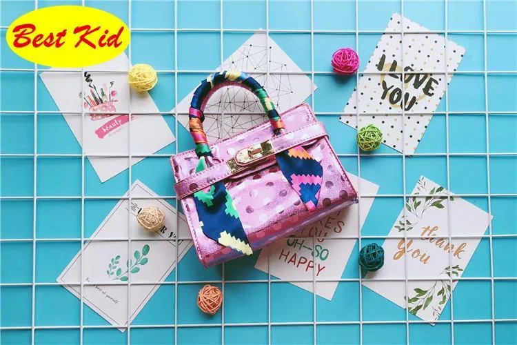 BestKid DHL ! Childrens Dot design PU Leather handbags Girls Small size totes for party Toddlers Mini Purse Kids New bags BK078
