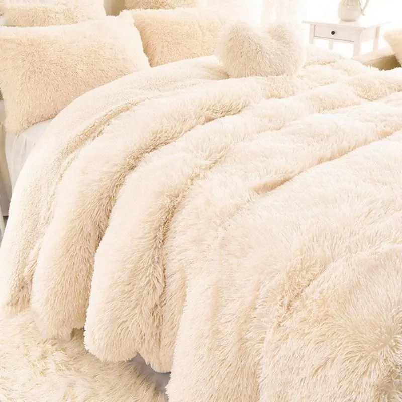 32 Nouvelle Arrivée De Luxe Long Shaggy Throw Couverture Literie Drap Grande Taille Chaud Doux Épais Moelleux Canapé Sherpa Couvertures Taie D'oreiller 210316