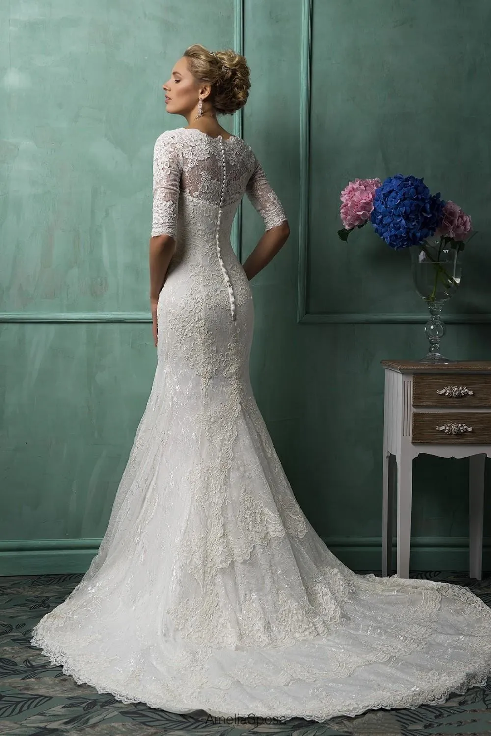 Oleg cassini mermaid dress hot sale