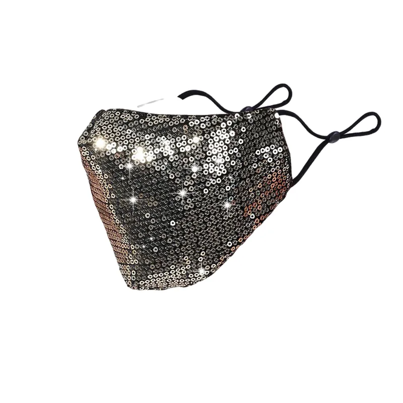 Sequin gezichtsmasker glanzende bling herbruikbare maskerade partij decoratie katoenen doek pailletten maskers vrouwen meisjes volwassen stof beschermende JY0248