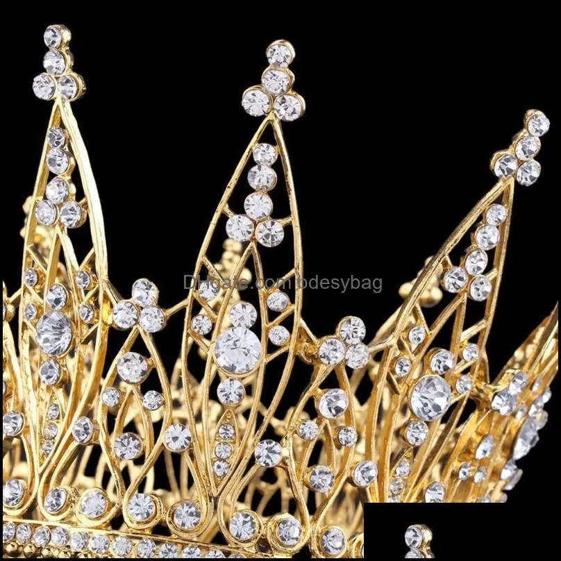 Other Elegant Design Clear Crystal Queen Tiaras And Crowns Pageant Wedding Bridal Party Diadema Hair Accessories For Women 2021
