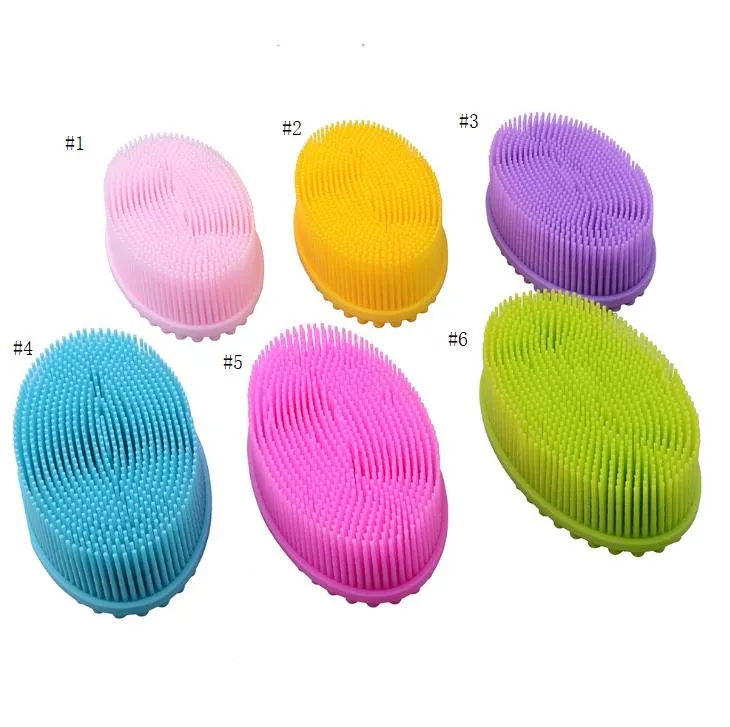 Brosse de Massage en Silicone pour le corps, produits de bain, gommage pour adultes et enfants, doux, sans perte, SN5246