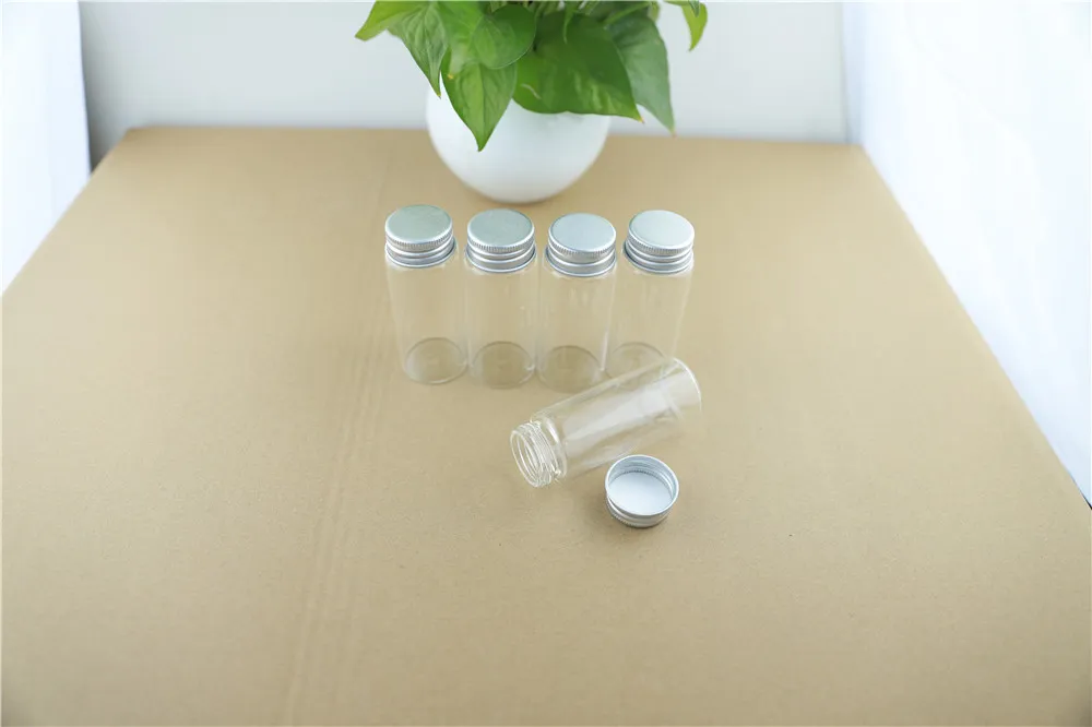 24pcs 37mm 70ml Mini glass bottle Empty Jar Container Small Diy DECORATIVE BOTTLES Glass Spice Storage Jars Containers (4)
