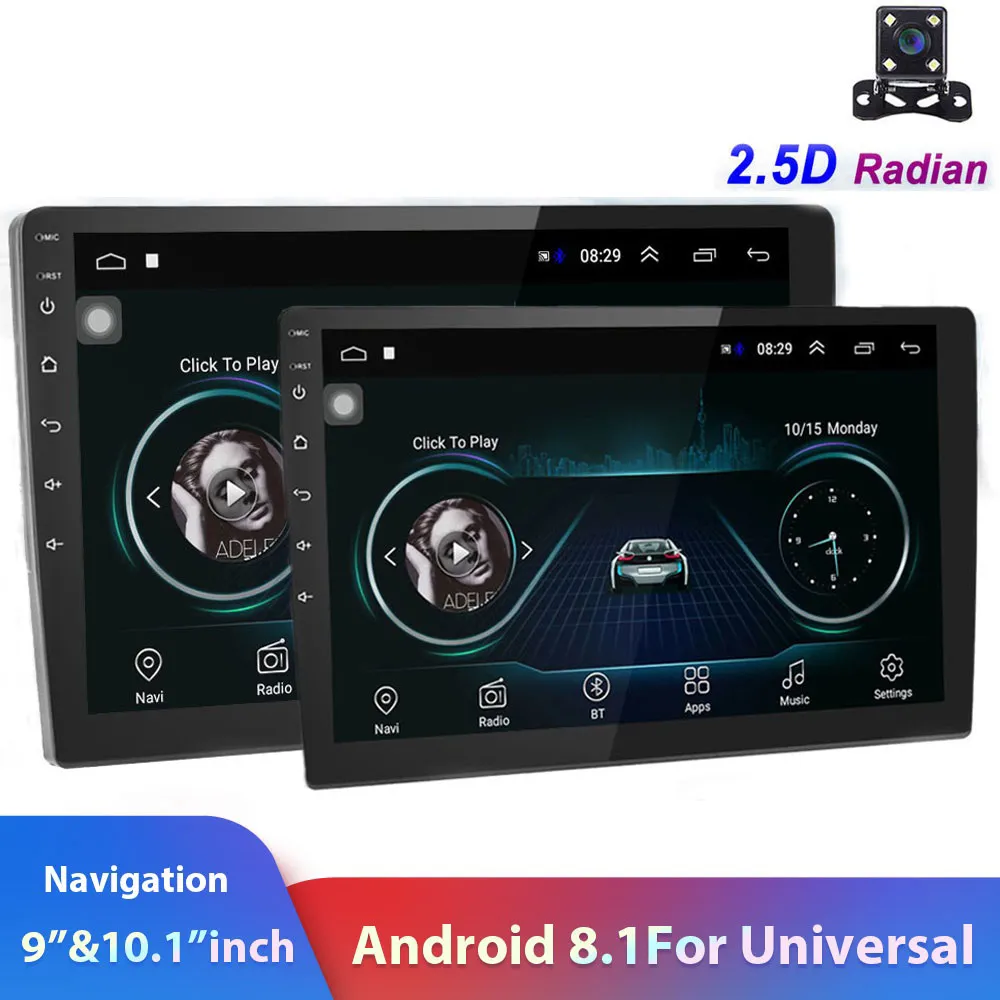 Автомобиль Радио 2din Android GPS Автомобиль Мультимедийный плеер 10.1 "Autoradio для Volkswagen Toyota Golf Polo Hyundai Stereo