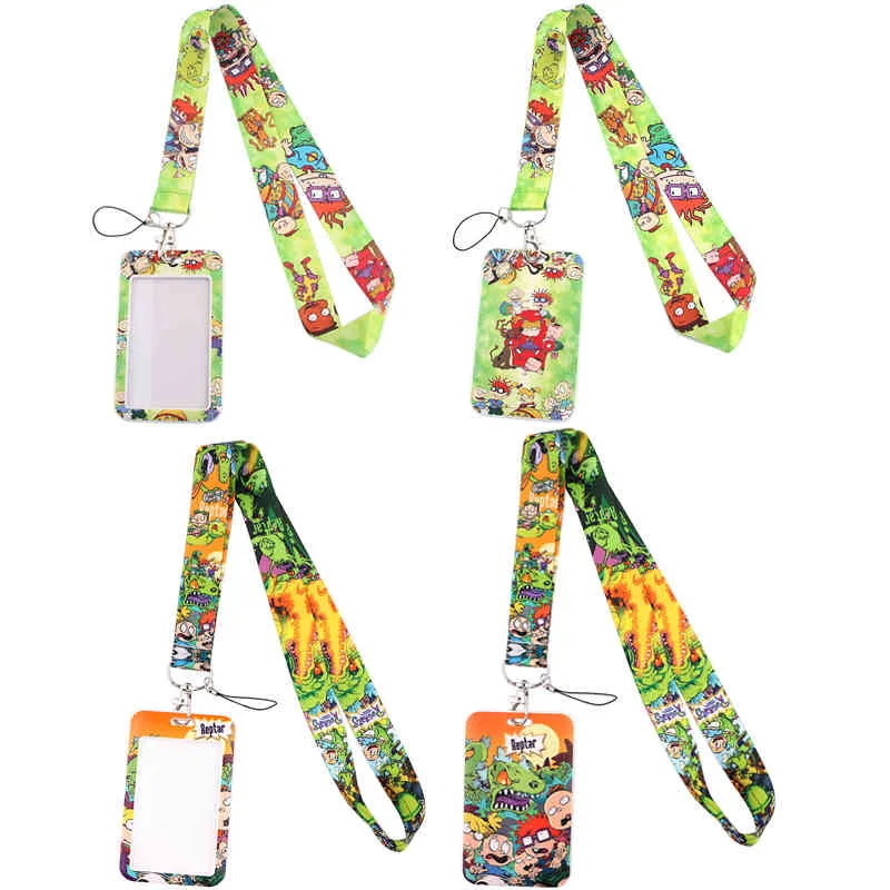 20st / parti J2808 Cartoon Dinosaur Lanyard Card ID Badge Keychain Holder Key Rings Tillbehör Gåva