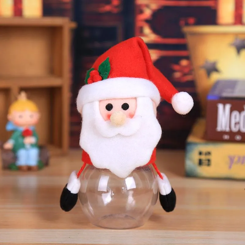 Weihnachten Geschenkpapier Bonbonglas Aufbewahrungsflasche Santa Tasche Süße Weihnachtsboxen Kind Kinder Geschenke LLD10622