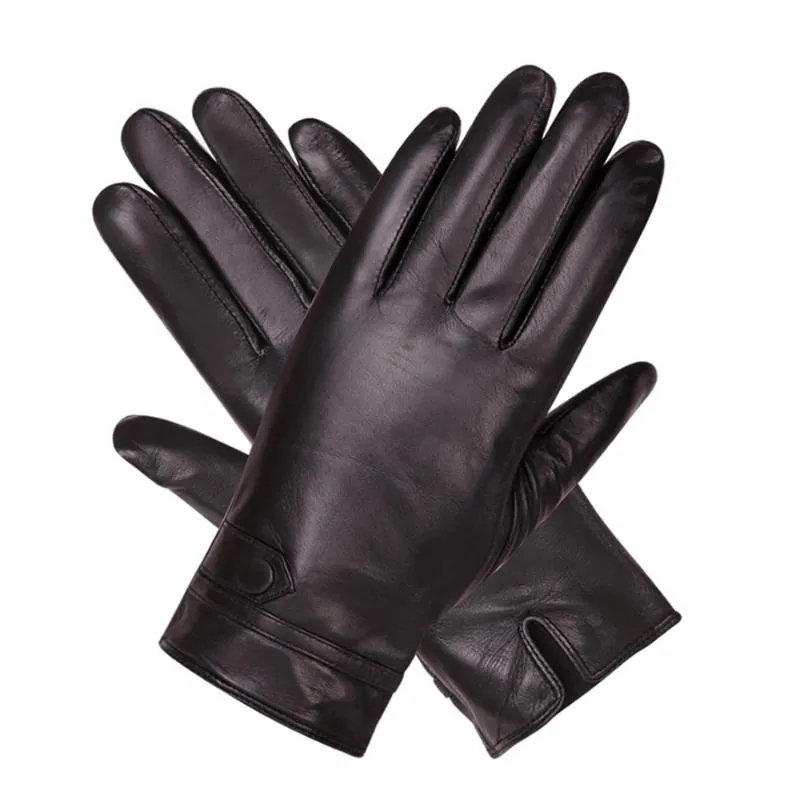 Rękawiczki bez palców zimowe ekran dotykowy skórzany ciepły gęsta wiatroodporna owcza skóra M18008-5