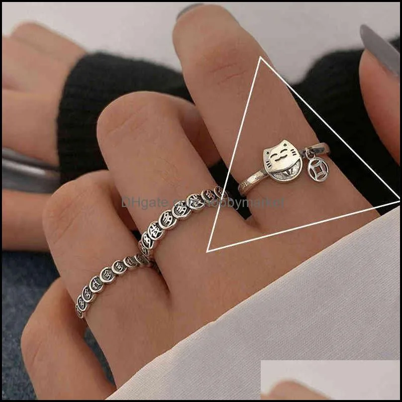 S925 Sterling Silver Roman numeral open index finger ring for women