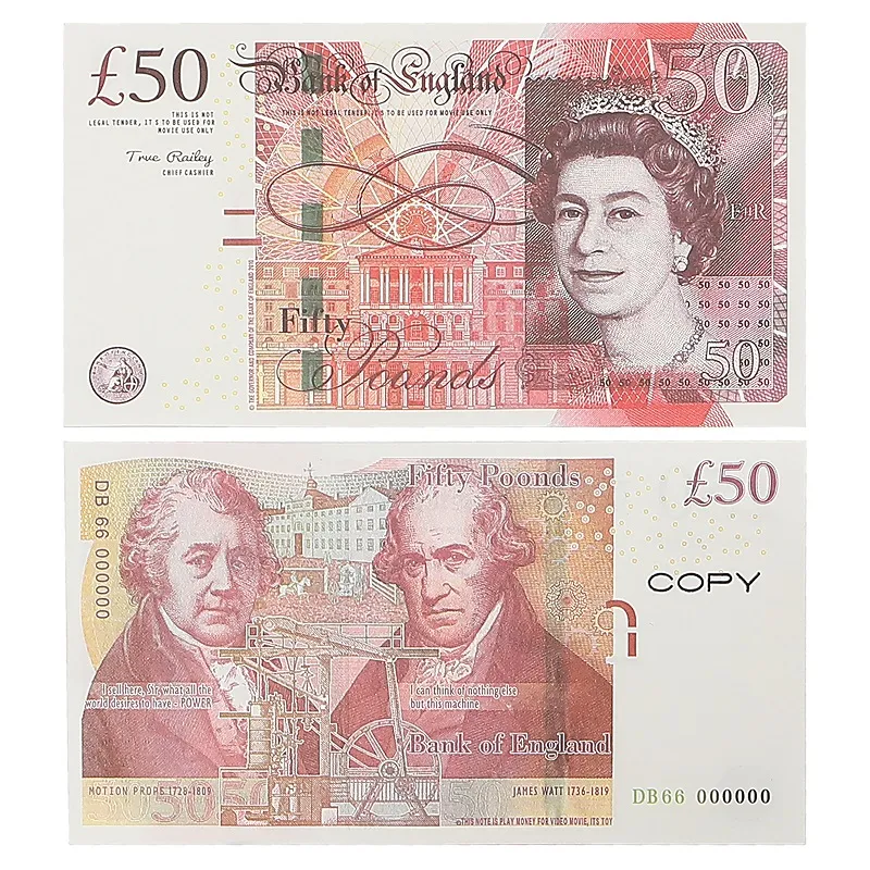 Realistic Prop Money British Paper Money Pound EU Copy 100pcs pack Nightclub Movie Fake Banknote For Money Collection Bar Isxui3N0K732T