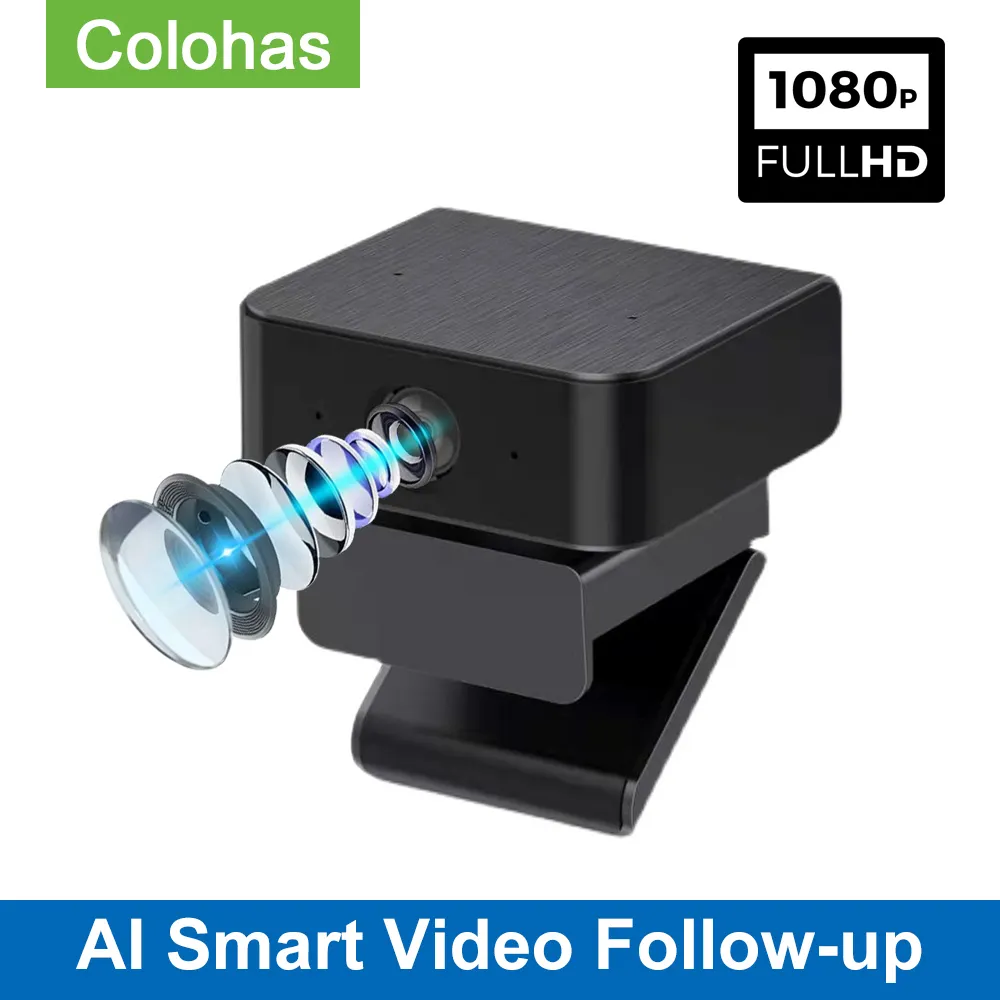 AI Smart Video Follow-Up USB CAM AOTO تتبع Cam 1080P كامل HD كاميرا ويب مع ميكروفون الكمبيوتر كمبيوتر مؤتمر