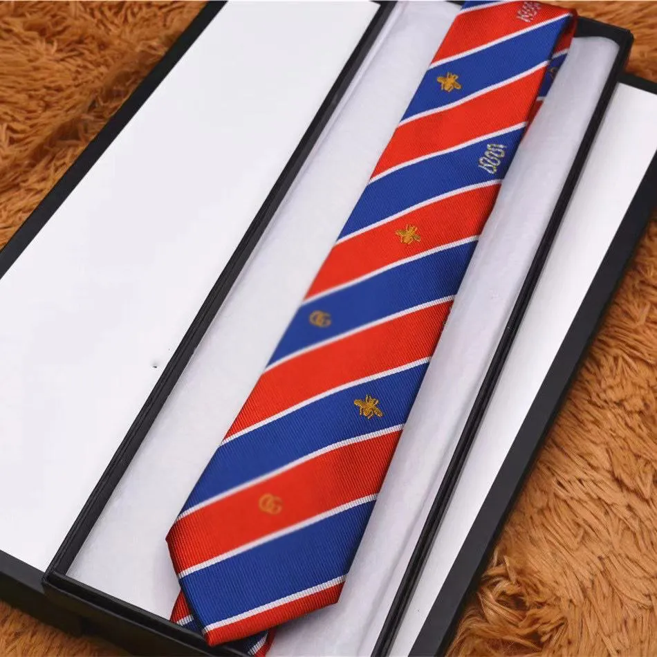 Men's Letter Tie Silk Necktie Gold Animal Jacquard Party Wedding Woven Fashion Design with box