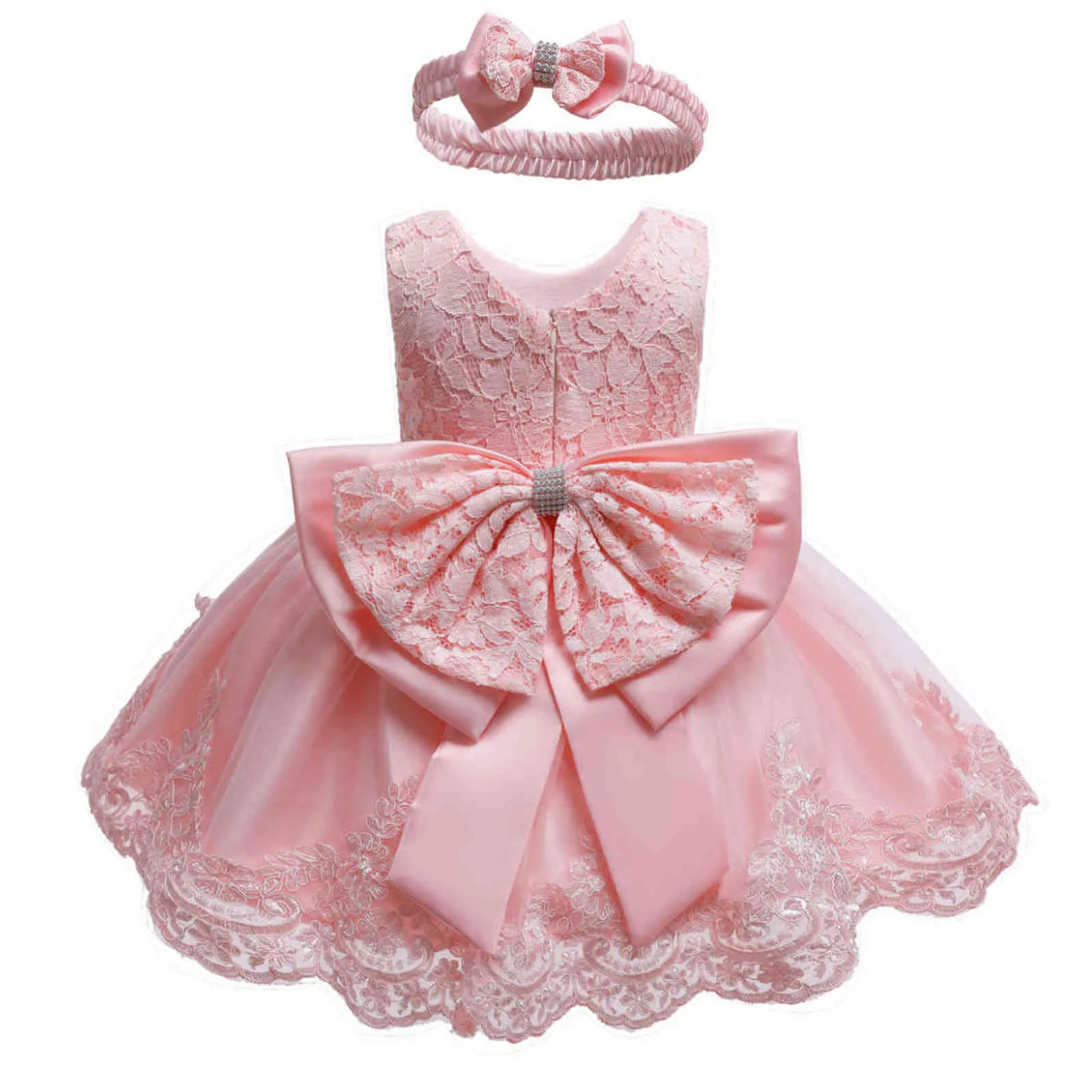 Toddler Bowknot 1 Year Birthday Baby Girls Dress for Newborn Formal Baby Clothes Wedding Party Christening Gown Princess Dresses G1129