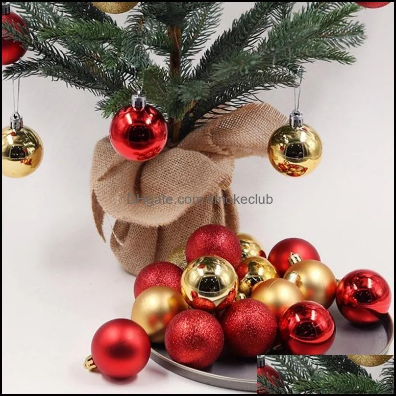 Händelse festliga tillbehör hem trädgård fest dekoration 3cm julkula ornament för julgran hängande bauble dekorationer hänge prydnad