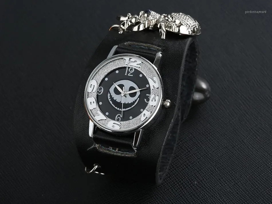 Wristwatches Mężczyźni Kobiety Kwarc Zegarek Punk Bransoletka Czaszka Styl Skórzany Spider Watch Boże Narodzenie Prezent Relojes Hombre Mujer Reloje