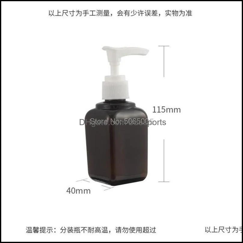 Storage Bottles & Jars 2.7oz 80ml Shampoo Empty Bottle Brown Amber Thicken Refillable Travel Dispenser Square Container For Soap Shower