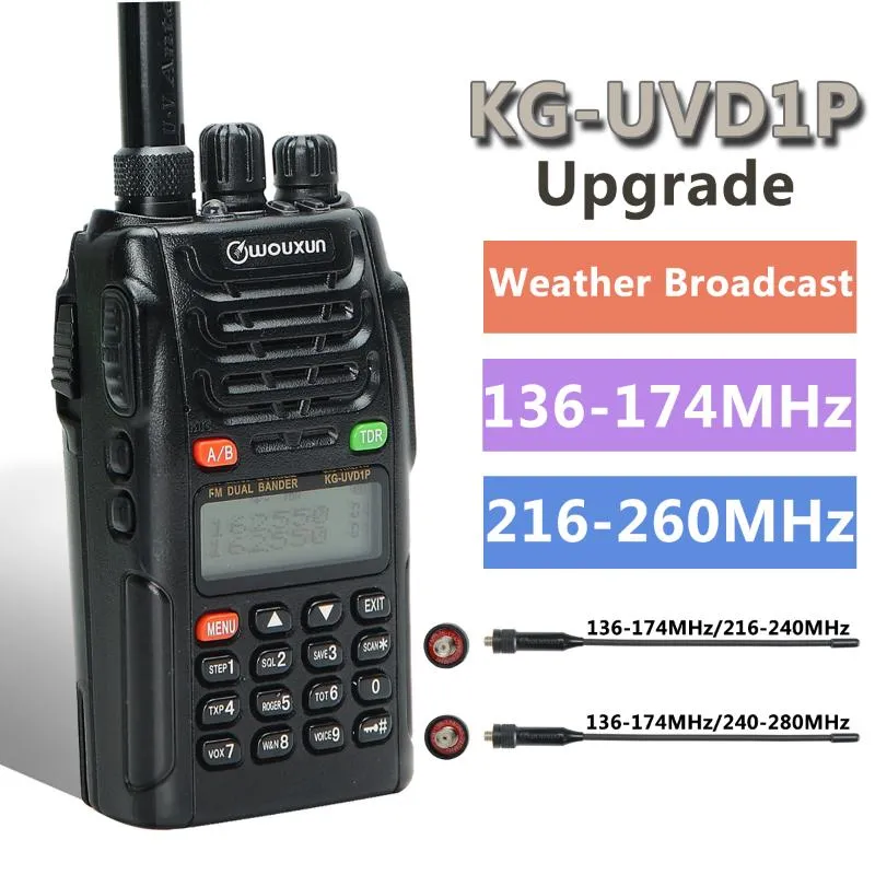 Walkie Talkie Yükseltme Wouxun KG-uvd1p Hava Yayı 136-174/216-260MHz DTMF IP55 Su Geçirmez Amatör Ham Radyosu