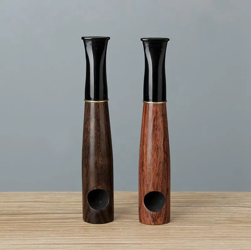 Raffreddare tubi di legno naturale dritto portatile secco erba tabacco portasigari 9 mm filtro fumo handpipe design innovativo in legno di alta qualità DHL gratuito