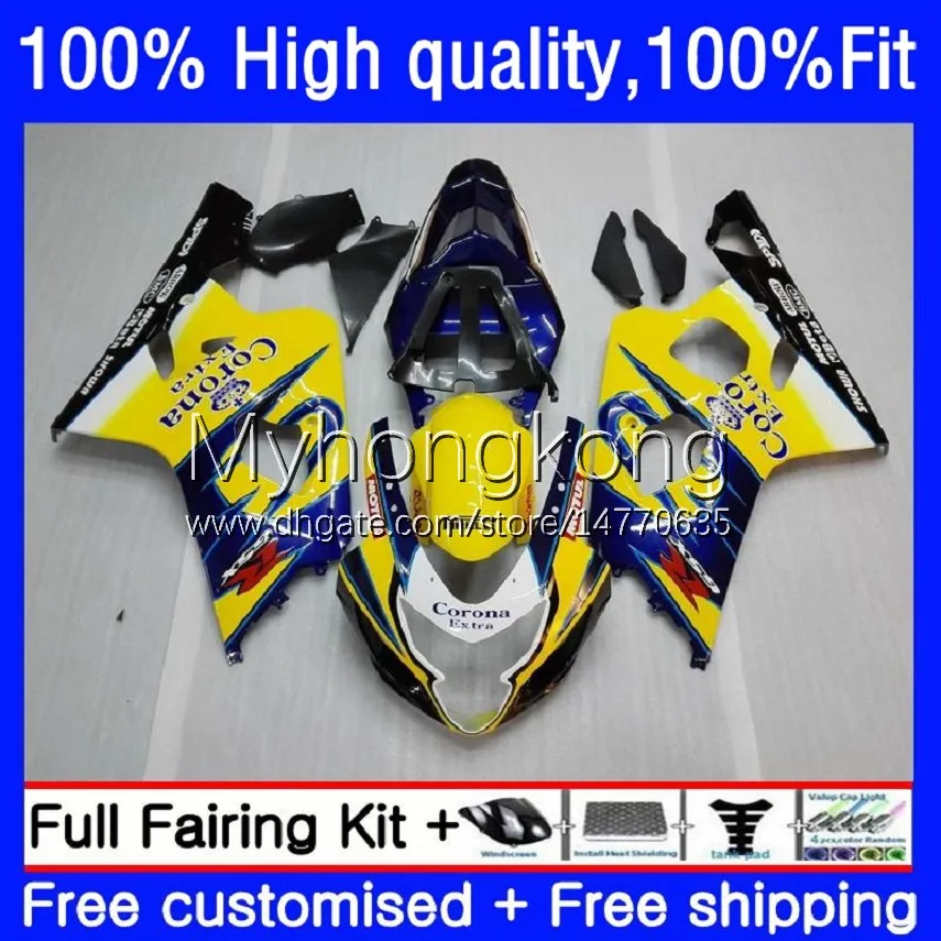 スズキGSX-R750 K4 750CC GSXR600 GSXR-750 04-05 20NO.11 GSX-R600 GSXR 600 750 CC 04 05 600CC GSXR-600 GSXR750 2004 2005ブルーイエローOEMボディ