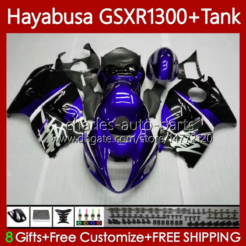Kropps kit för Suzuki Hayabusa GSXR 1300CC 1300 CC 2002 2003 2004 2005 2007 2007 74NO.144 GSX-R1300 Blue Black GSX R1300 GSXR-1300 96-07 GSXR1300 96 97 98 99 00 01 Fairings