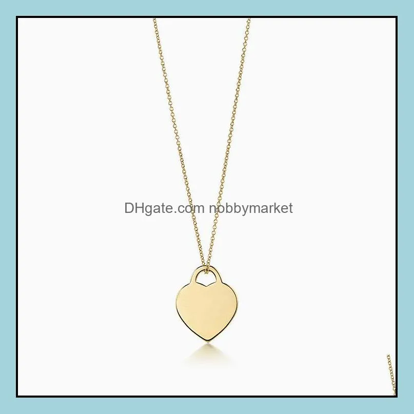 Fashion 925 Silver Letter Peach Heart Necklace Enameled Egg Necklacess Ladies Love Necklaces Pendant For Woman Accessories