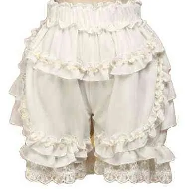 Été en mousseline de soie volants mignon dentelle femmes viennent citrouille Shorts Lolita Bloomers Y220311