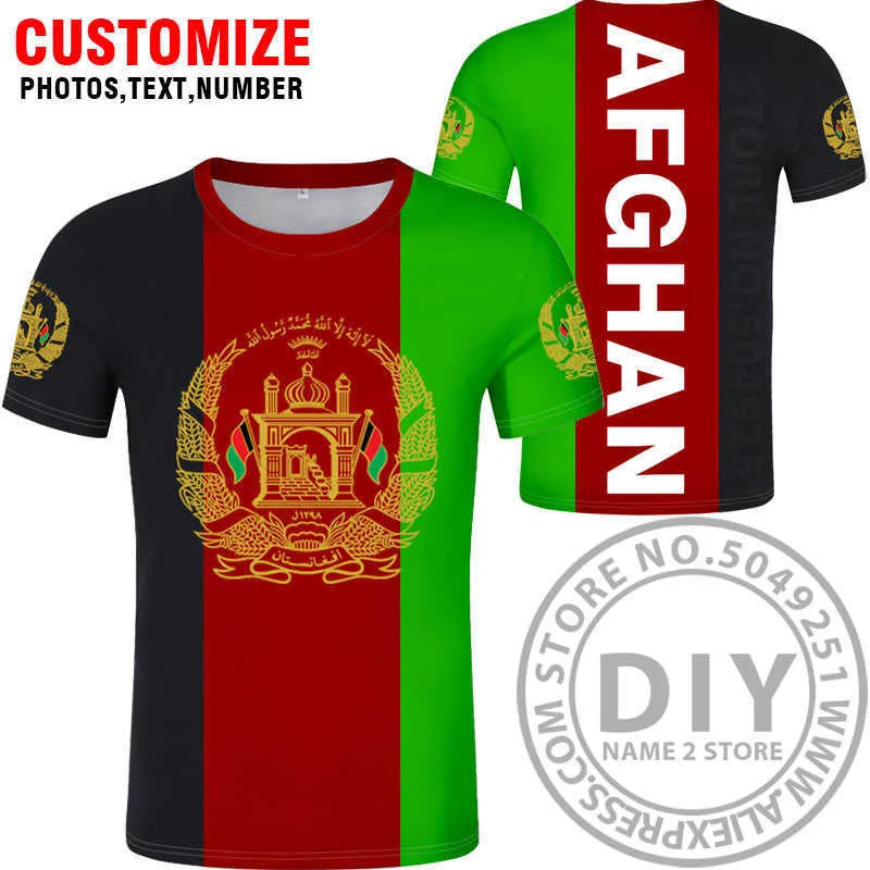 AFGHAN t-shirt nom personnalisé gratuit numéro afg slam afghanistan hommes t-shirt à manches courtes T-shirt ample col rond été hommes vêtements X0602