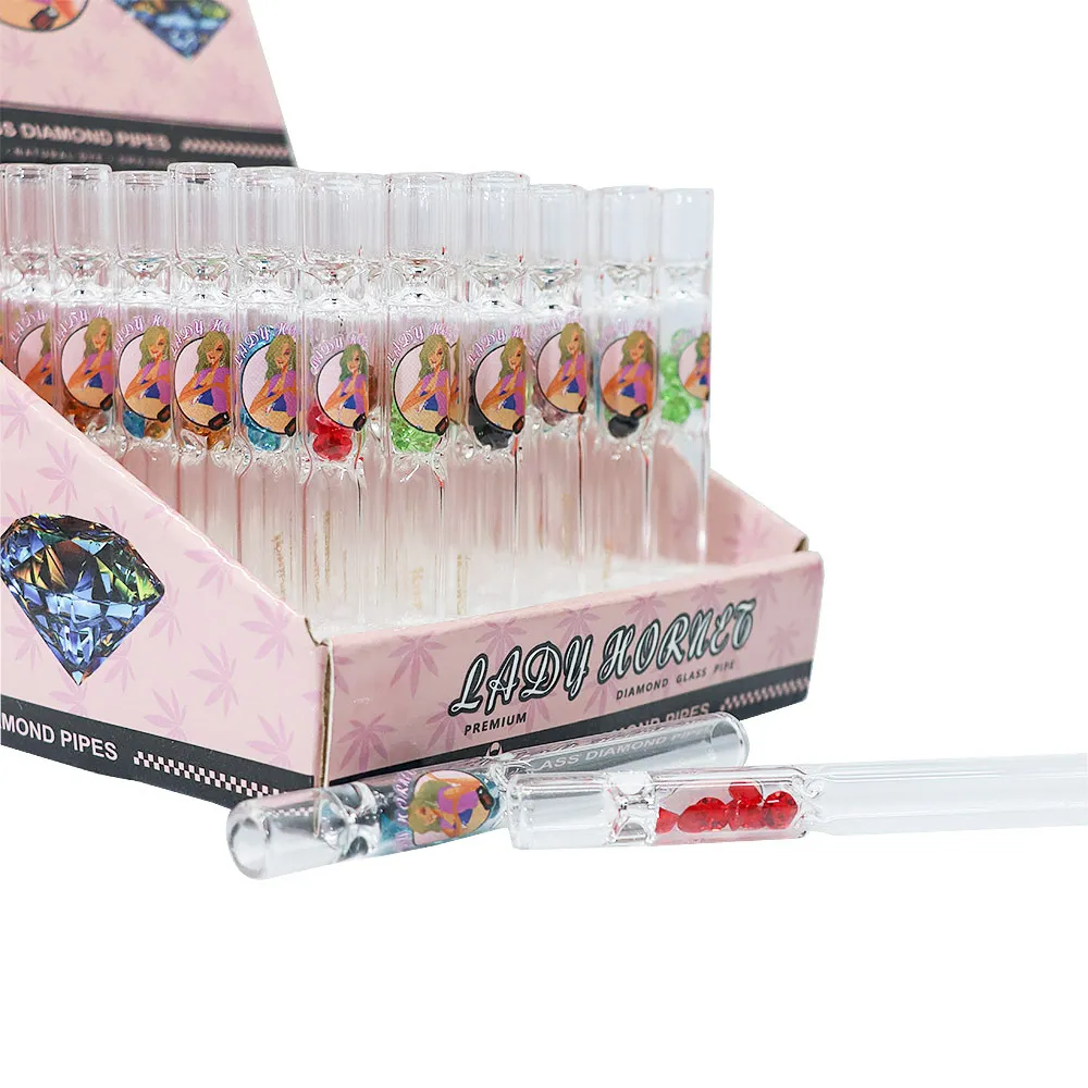 Lady Hornet tubos de cigarro de vidro 104 milímetros rosa fumando umas tubulações de óleo de água bong atacado