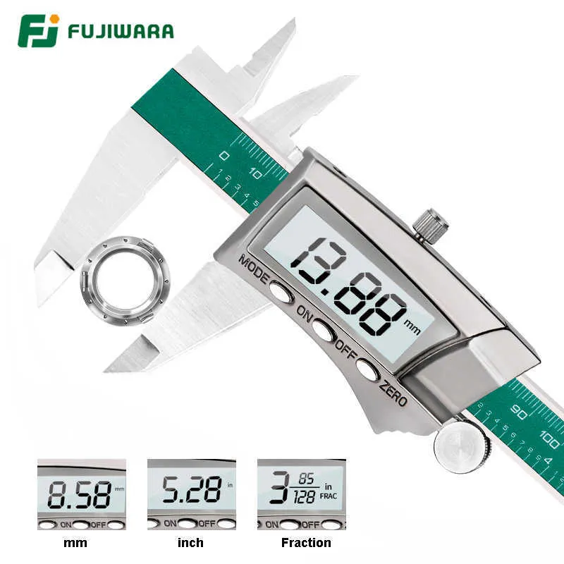 FUJIWARA Digital Display Stainless Steel Calipers 0 150mm 1 64 Fraction MM Inch LCD Electronic Vernier Caliper IP54 Waterproof 210922 From 25 99 DHgate