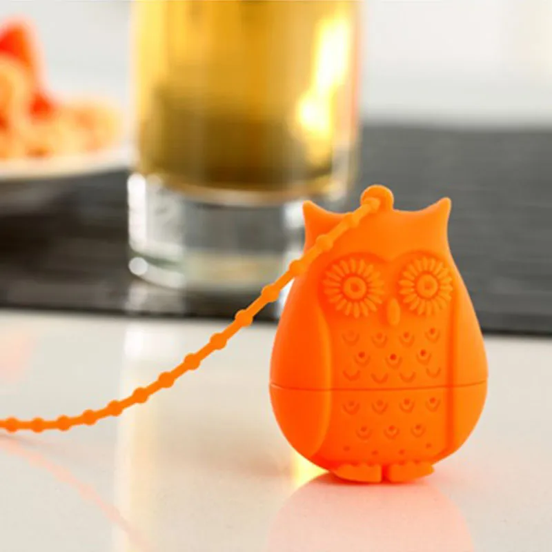 Silicone Owl Loose Tea Bag Holder Infuser Filter Perforated Strainer Teaspoon Filter Infuser Cartoon Loose Leaf Tea Maker 103