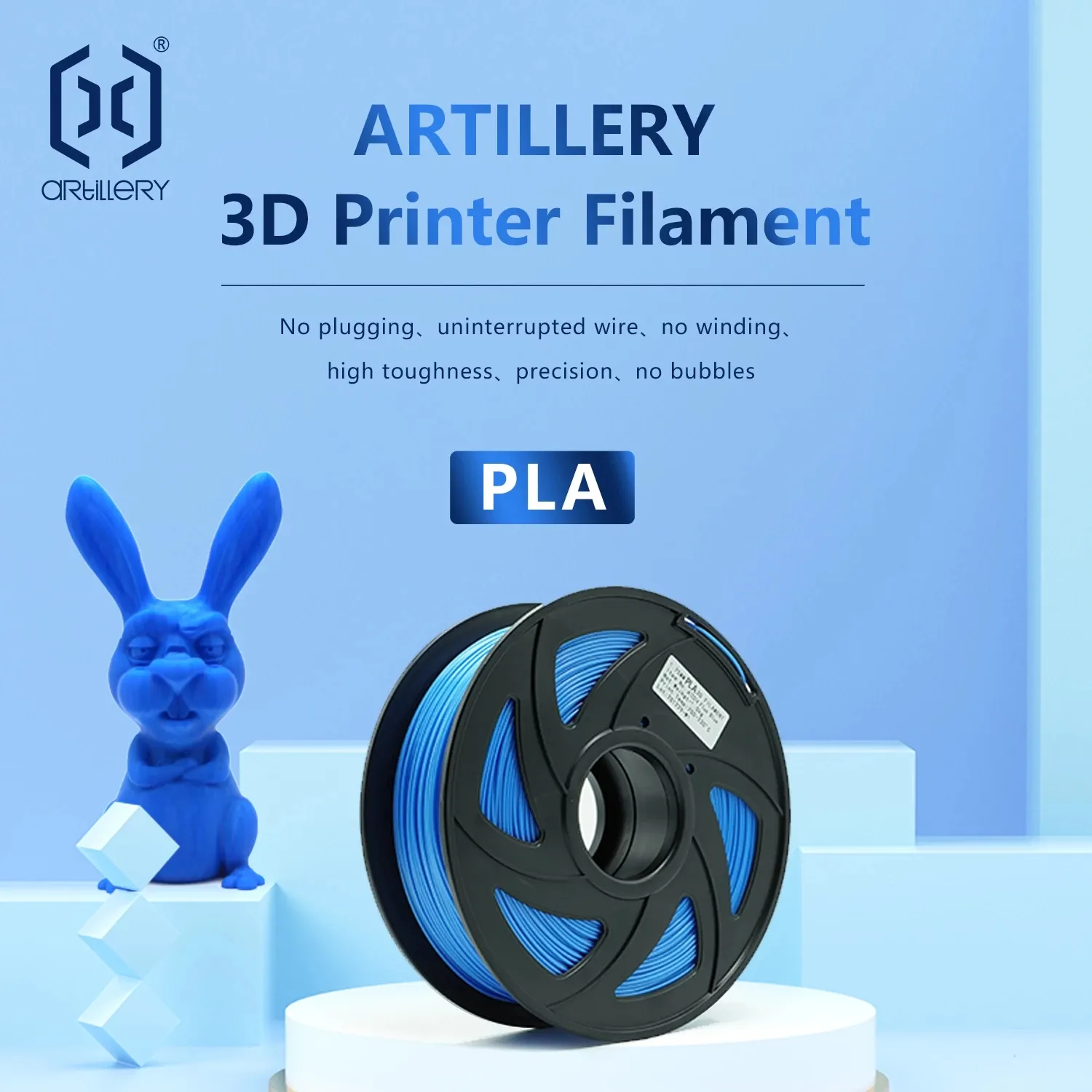 1.75mm PLA plastik malzeme PLA 1KG 3D Artillery3D'den çok renkli filamentler Çin Printers İnşaat Model Numarası Filament